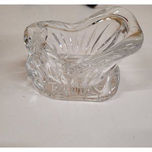 Santa Sleigh 24% St George Lead Crystal Vintage Candy Dish Decor